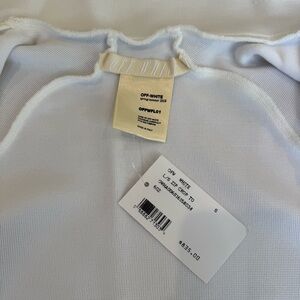 NWT OFF-WHITE White Long Sleeve Zip Cropped Tip Jacket Sports Womens Size S